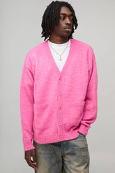 Oversized Boxy Fluffy Knitted Cardigan