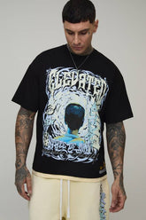 Tall Oversized Faux Hem Heavyweight Elevated Graphic T-Shirt