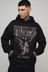 Tall Oversized Nirvana License Print Hoodie