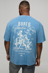 Plus Oversized Washed Western Print T-shirt