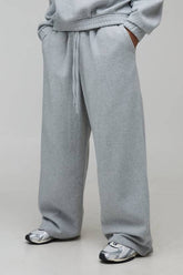 Wide Leg Melton Seam Detail with Extended Drawcords Jogger