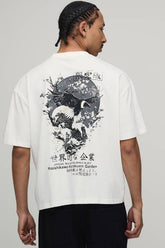 Oversized Boxy Bird Graphic Embroidered T-Shirt