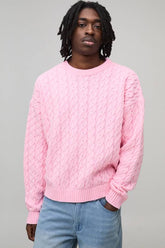 Boxy Fit Cable Knitted Jumper
