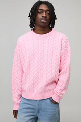 Boxy Fit Cable Knitted Jumper