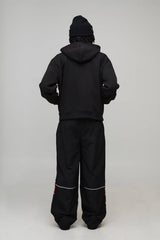 Black Oversized Boxy Hotline Graphic Zip Through Hoodie