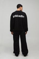 Oversized Boxy Brushed Jacquard Knitted Jumper