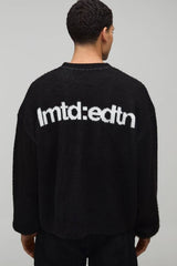 Oversized Boxy Brushed Jacquard Knitted Jumper