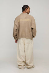 Oversized Boxy Brushed Jacquard Knitted Jumper