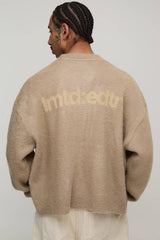 Oversized Boxy Brushed Jacquard Knitted Jumper
