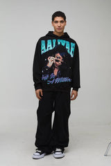 Oversized Aaliyah License Printed Hoodie