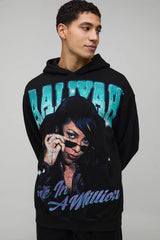 Oversized Aaliyah License Printed Hoodie