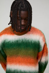 Oversized Boxy Ombre Fluffy Knitted Jumper