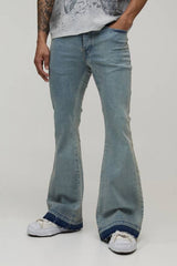 Stonewashed Stretch Flared Jeans