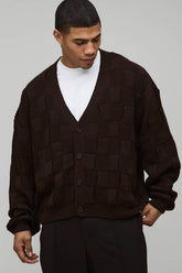 Oversized Mixed Cable Knitted Cardigan