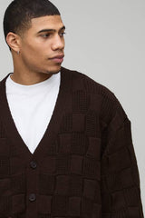 Oversized Mixed Cable Knitted Cardigan