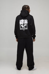 Relaxed Floral Japan Print Hoodie