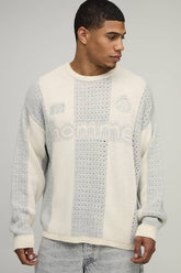 Oversized Knitted Mesh Sports Top