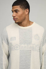 Oversized Knitted Mesh Sports Top