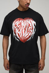 Oversized Ice Nine Kills Heart License Printed T-Shirt