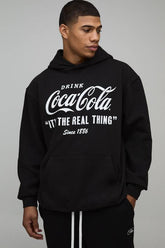 Oversized Coca-Cola License Printed Hoodie