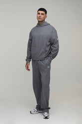 Tall Oversized Boxy Waffle Hooded Tracksuit