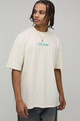 Oversized Extended Neck Palm Springs Graphi T-Shirt
