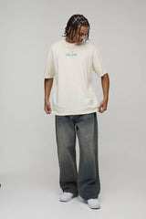 Oversized Extended Neck Palm Springs Graphi T-Shirt