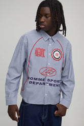 Oversized Boxy Curve Piping Sport Shirt
