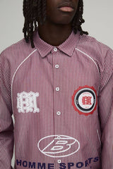 Oversized Boxy Curve Piping Sport Shirt