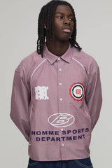 Oversized Boxy Curve Piping Sport Shirt