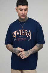 Tall Riviera Print Oversized T-shirt