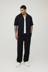 Linen Blend Oversized Fit Shirt & Trouser Set