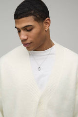 Relaxed Boxy Brushed Knitted Cardigan