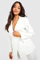 Plunge Tailored Fitted Blazer