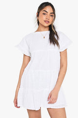 Embroidered Smock Playsuit