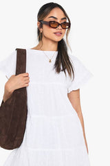 Embroidered Smock Playsuit