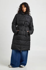 Belted Longline Puffer Jacket