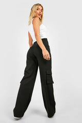 High Waisted Tailored Cargo Trousers