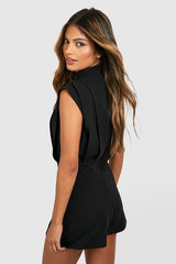 Tailored Pleat Detail Playsuit