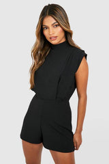 Tailored Pleat Detail Playsuit
