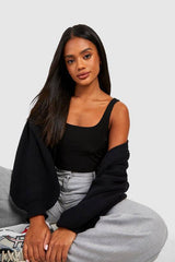 Square Neck Slinky Double Layer Bodysuit
