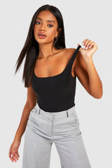 Square Neck Slinky Double Layer Bodysuit