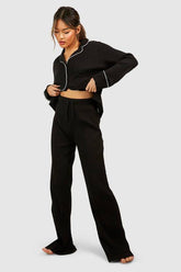 Loungewear Rib Tie Waist Lounge Trouser