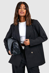 Basic Double Breasted Oversized Blazer