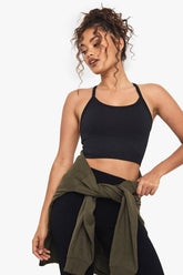 Boohoo Basics Seamless Rib Longline Light Support Sports Bra