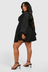 Plus Textured Batwing Smock Dress
