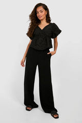 Embroidery Frill Shoulder Top