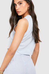 Tonal Pinstripe Linen Look Waistcoat