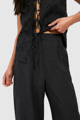 Broderie Straight Leg Trousers