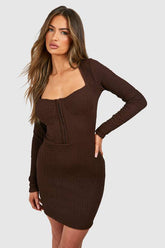 Crinkle Corset Detail Mini Dress